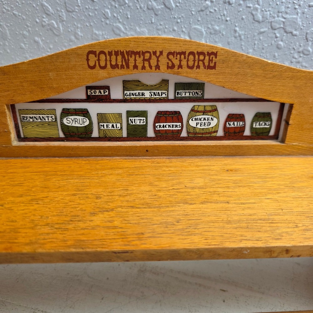 Vintage Wood Country Store Paper Towel Holder Wall Mount Shelf General Store - Picture 6 of 16